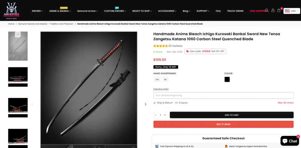 Shopify刀剑独立站网站设计与品牌信任体系建设-产品页结构与信息清晰度
