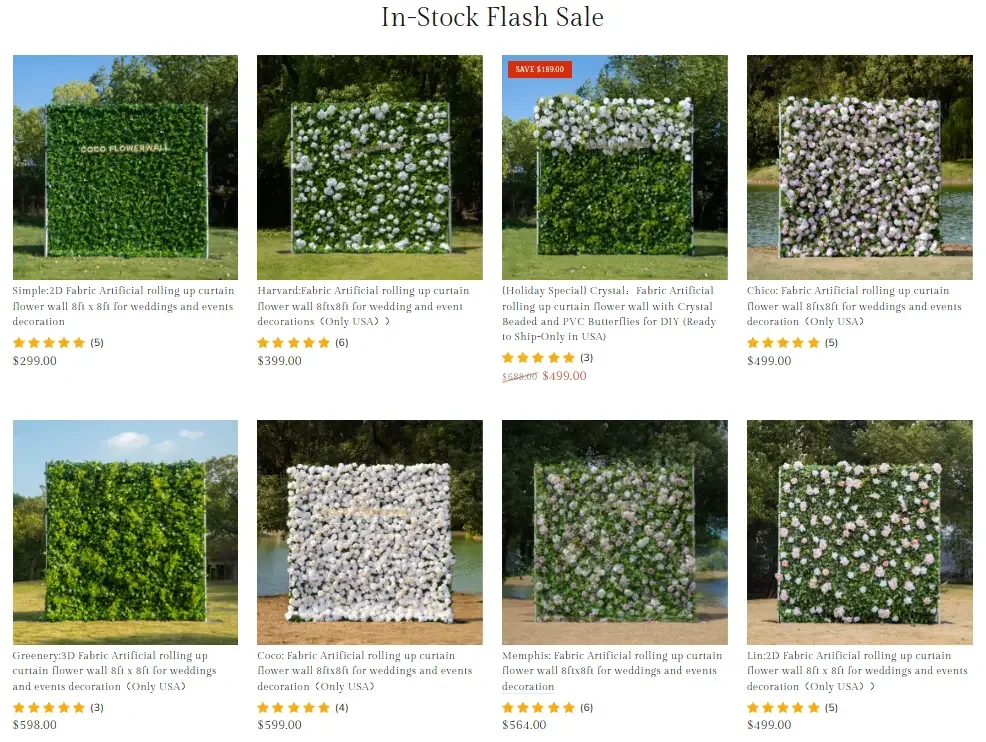 Shopify高端花艺品牌独立站网站设计案例-产品展示与分类设计