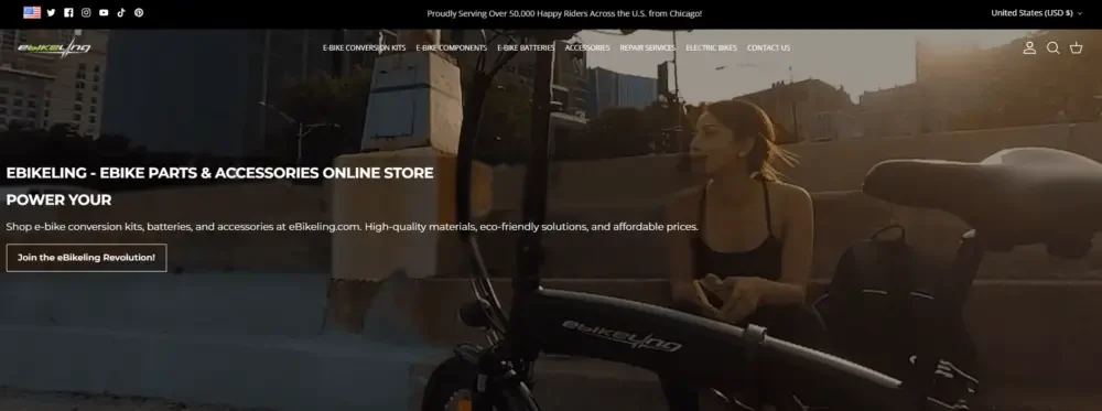 Shopify电动自行车品牌独立站网站设计案例-首页设计策略-首屏设计：强调信心，而不是过度营销