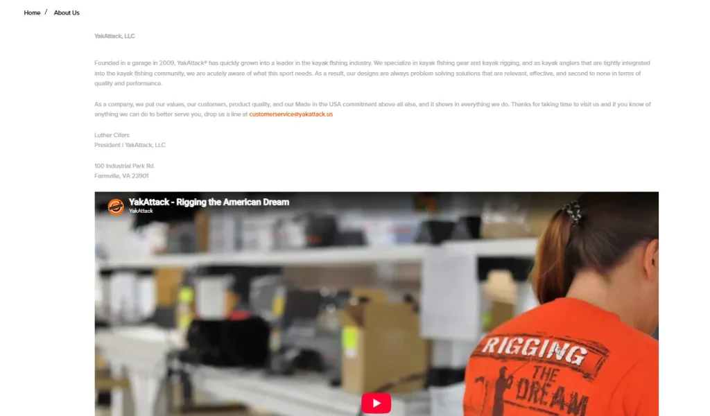 WordPress钓鱼装备独立站网站设计案例-辅助页面与品牌故事设计-关于我们与品牌页面
