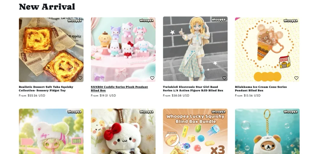 Shopify潮玩玩偶品牌独立站网站设计案例-产品发现与浏览布局