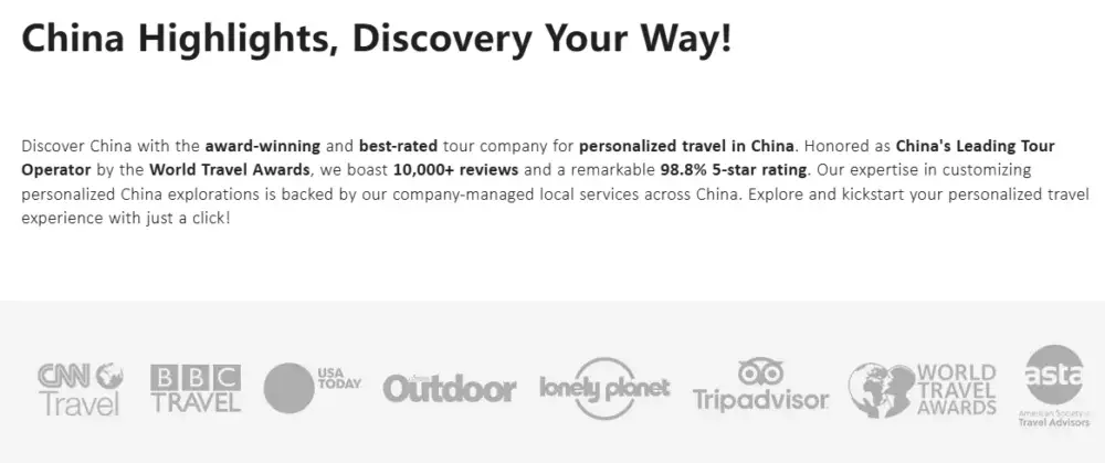 Shopify旅游网站设计：高转化旅行品牌首页案例-信任背书与品牌权威