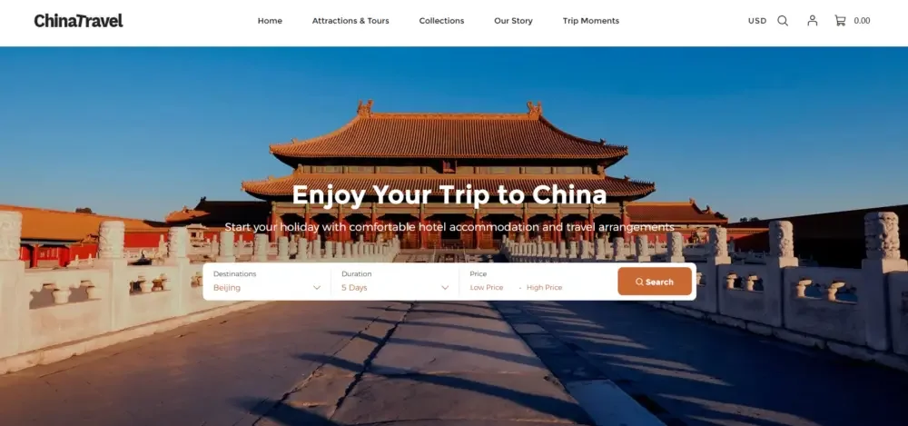 WordPress旅游预订类网站设计与用户体验优化-首页设计策略-首屏视觉：第一眼激发旅行欲望