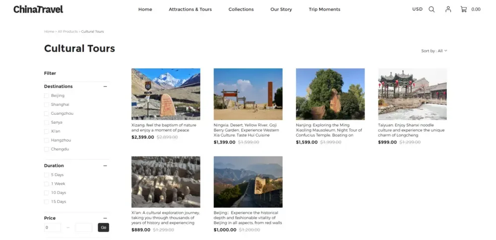 WordPress旅游预订类网站设计与用户体验优化-首页设计策略-目的地重点展示板块