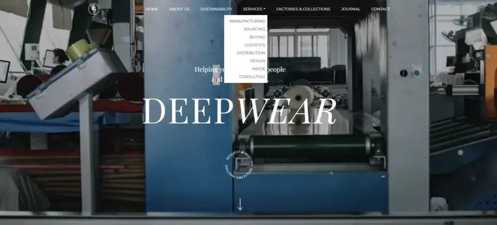 Shopify服装制造行业B2B网站设计案例-首屏 Hero 区域:第一印象至关重要