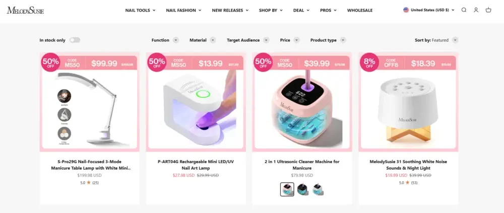 Shopify美容护理品牌独立站视觉设计案例-辅助页面设计-产品集合页