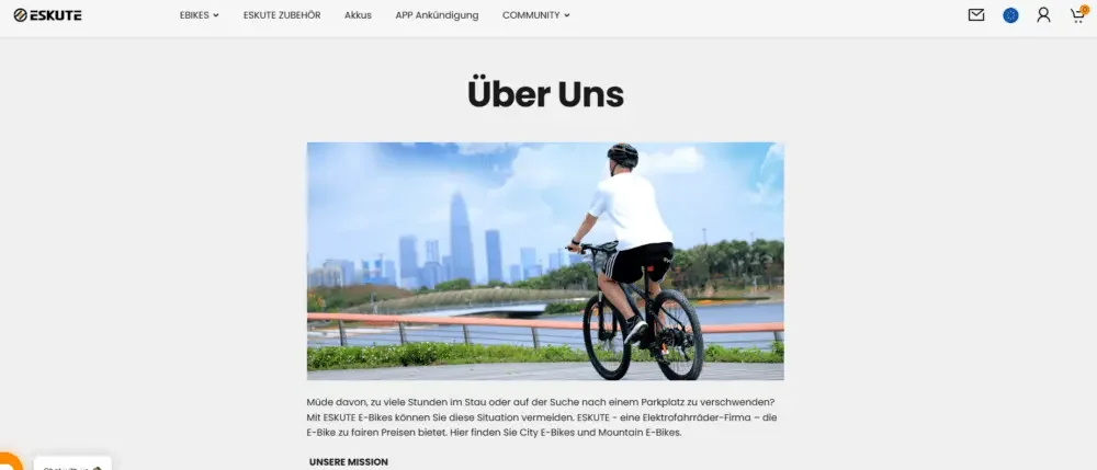 Shopify电助力自行车品牌网站设计案例-关于我们与品牌页面：建立情感连接