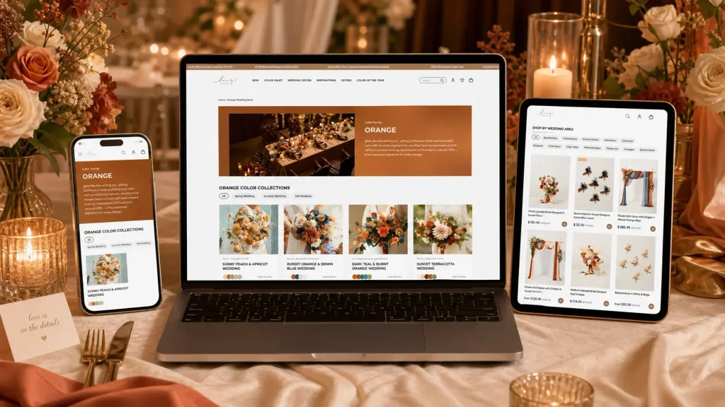 Shopify婚庆装饰品牌网站页面设计案例