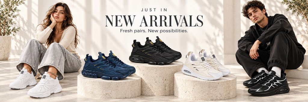 SHEIN鞋子店铺海报设计-New Arrivals 海报：用完整产品阵容制造新品期待