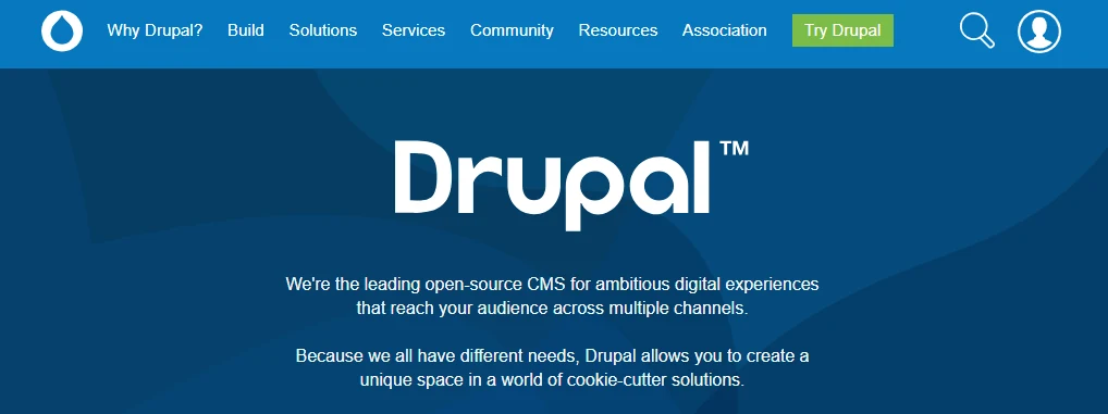 Drupal 历史官网界面截图