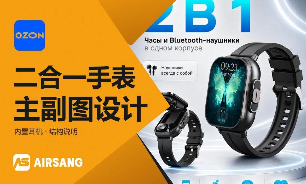 Ozon蓝牙耳机手表主图设计