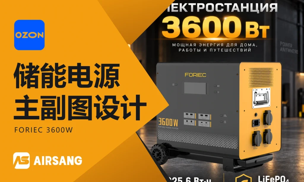 Ozon储能电源主副图设计案例：FORIEC 3600W的信息组织与视觉策略