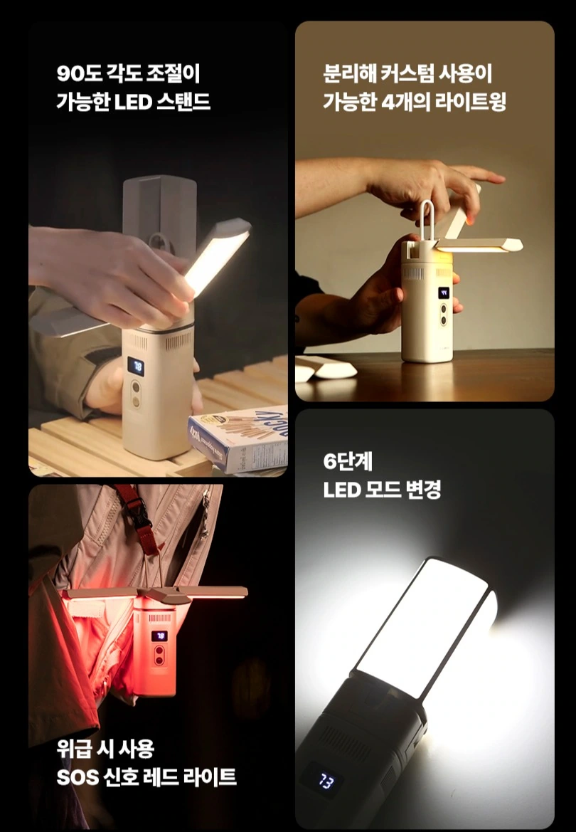 LUMAX折叠露营灯：多种状态：以卡片划分操作主题