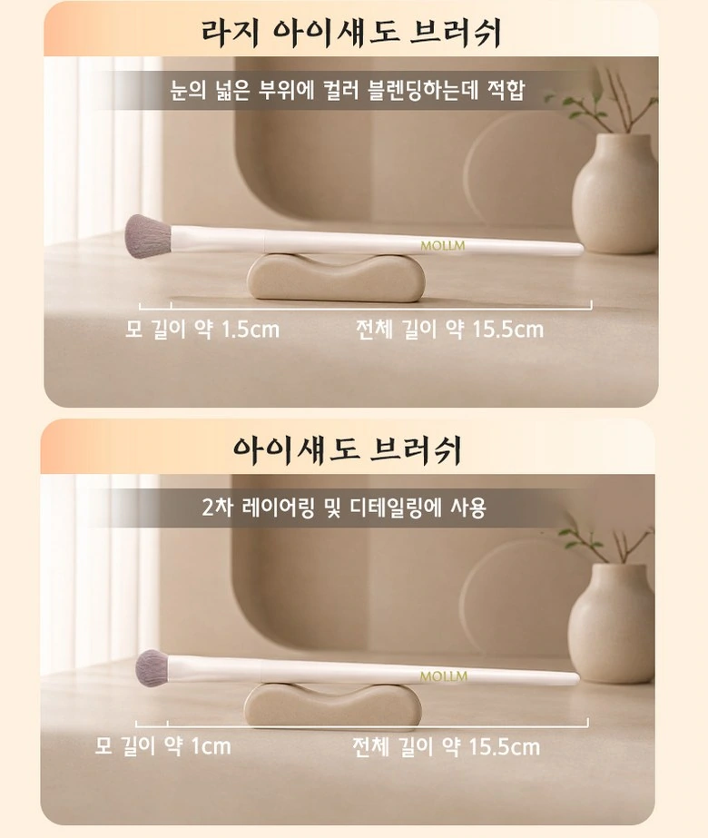 MOLLM十支化妆刷：眼部刷型：用近似尺度呈现差别