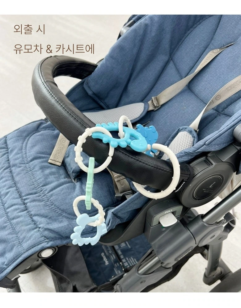 硅胶连接环牙胶套装：推车情境：用近景突出连接位置