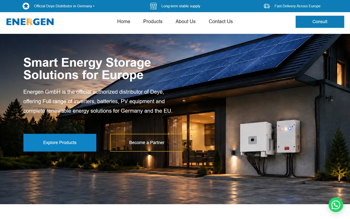 Energen 首页：能源产品分类与伙伴咨询