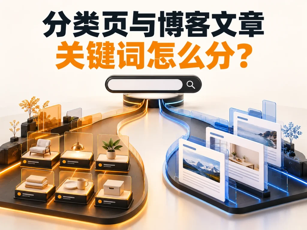 产品分类页和博客文章应分别布局什么关键词？从搜索意图到内链的分工方法