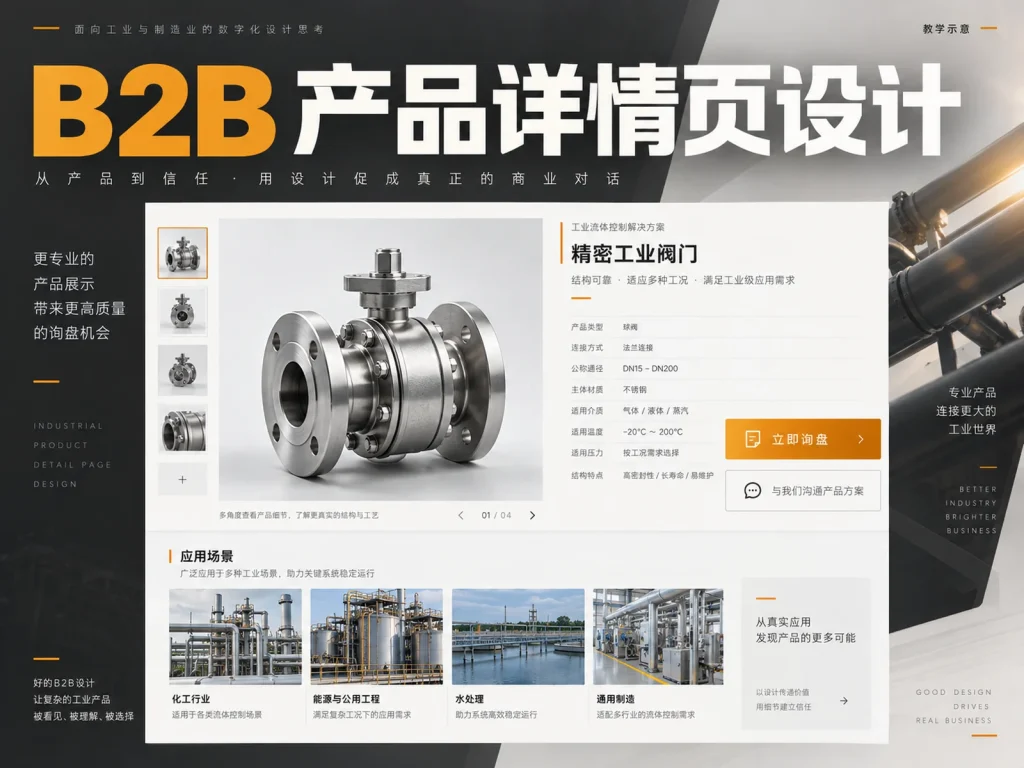 B2B 产品详情页怎么设计？让参数、场景与询盘入口各就各位