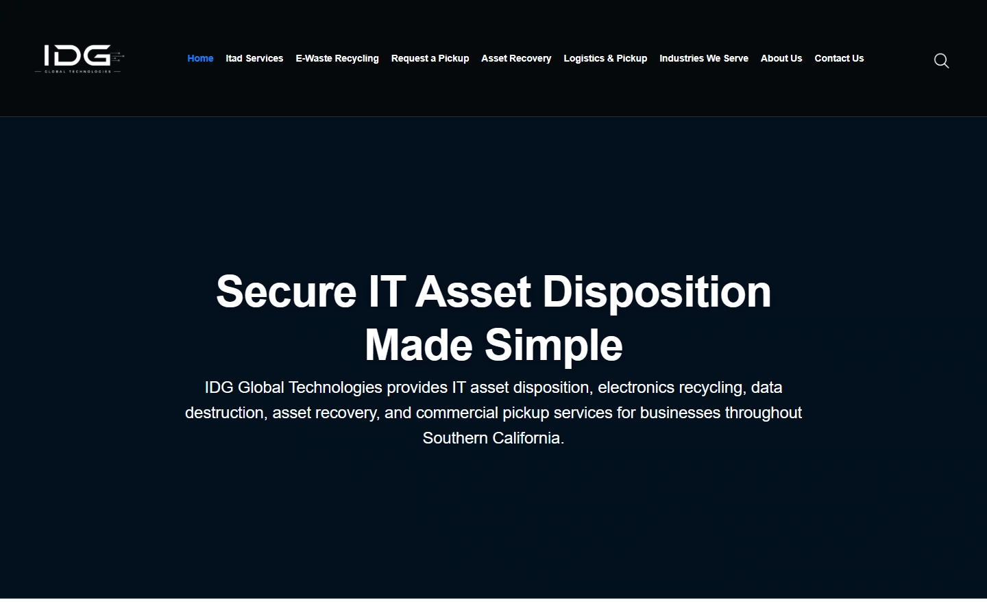 IDG Global Technologies 首页：回收服务与企业沟通