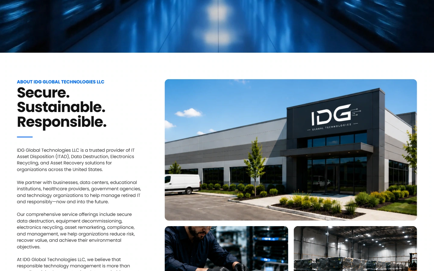 IDG Global Technologies 首页内容：把不同主题分开组织