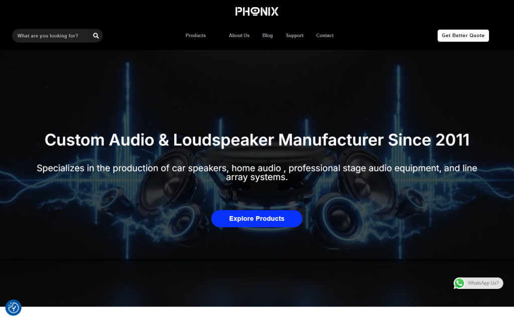 WordPress音响网站设计案例：Phonix Audio的产品展示与询盘路径