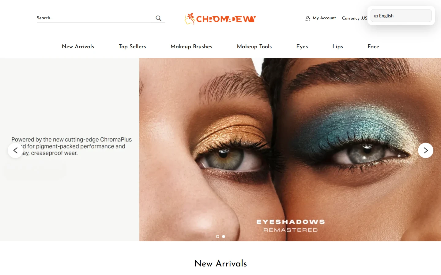 Chroma Dewy：首页海报：让眼妆成为第一视觉焦点