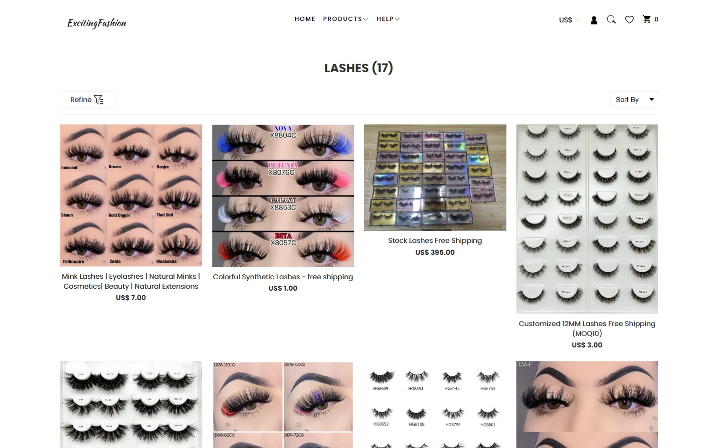 Lash & Wigs：睫毛分类：用一致图幅比较款式