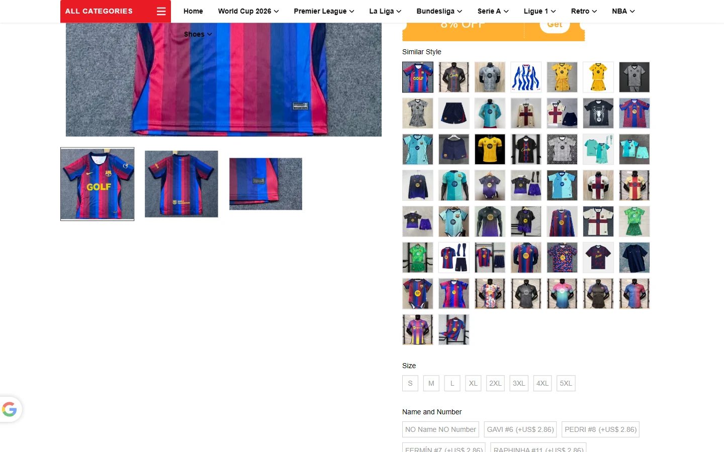 MMJerseys：规格区域：把款式和定制选项分组展开
